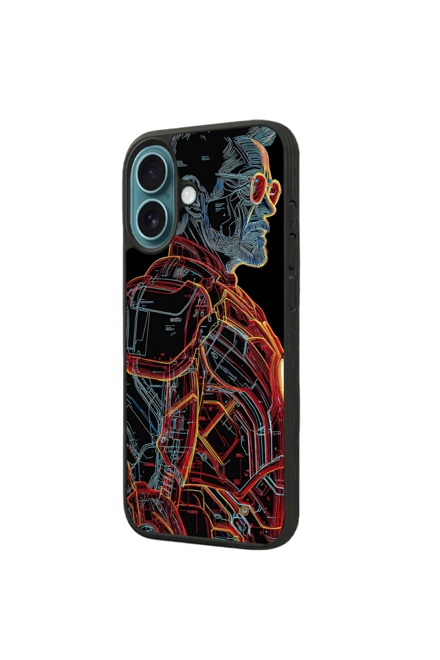 iPhone 16 Uyumlu Iron Man ( Demir Adam ) Tasarımlı Glossy Premium Kılıf