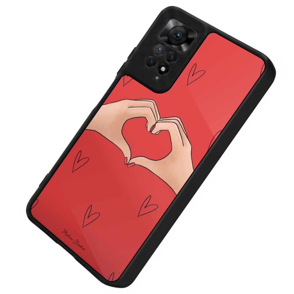 Xiaomi Redmi Note 12 Pro Uyumlu Kalp Love Tasarımlı Glossy Premium Kılıf