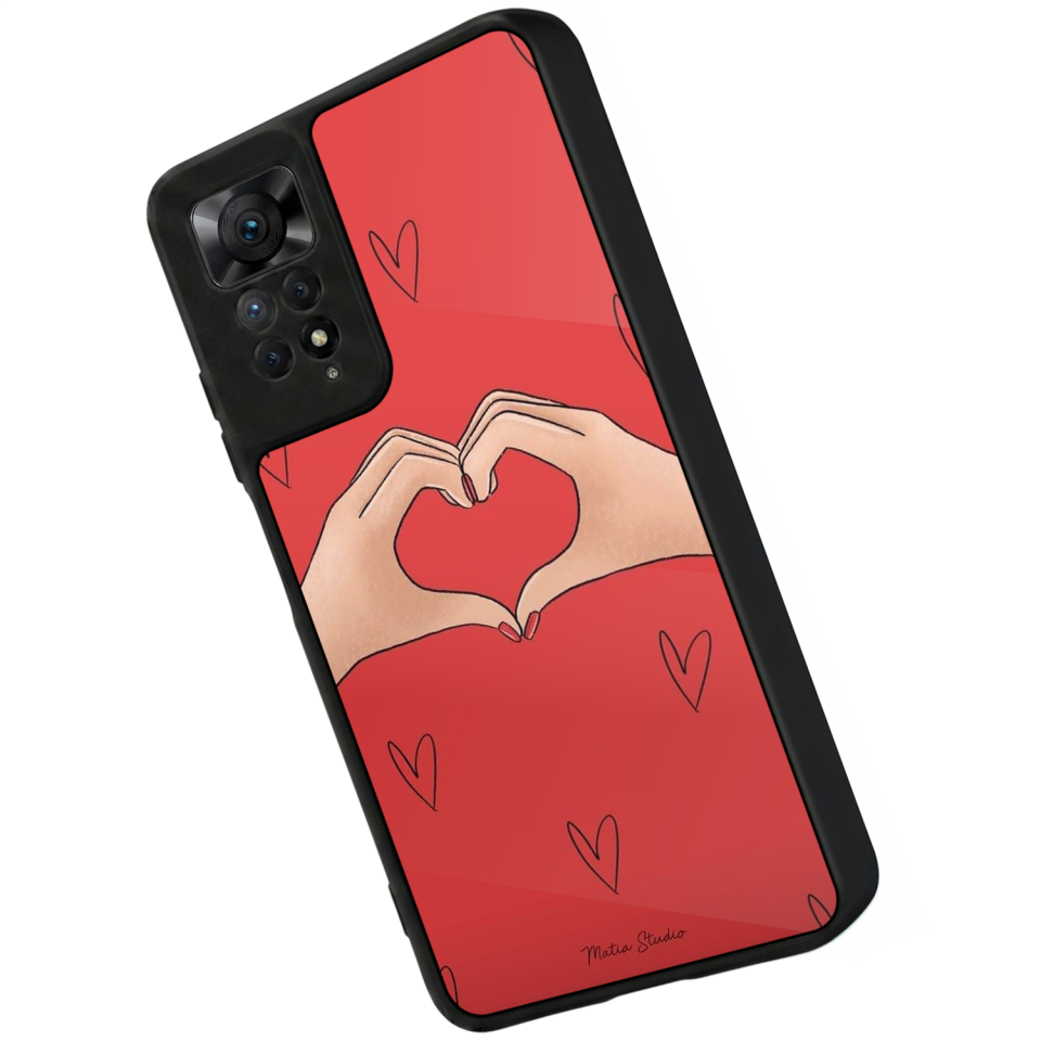 Xiaomi Redmi Note 12 Pro Uyumlu Kalp Love Tasarımlı Glossy Premium Kılıf