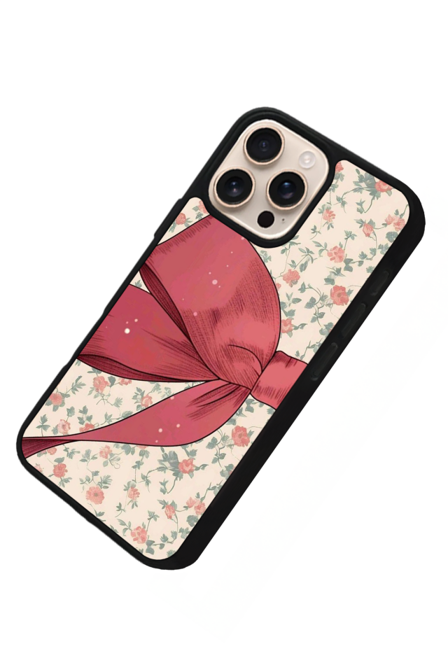iPhone 15 Pro Uyumlu Kurdele Tasarımlı Glossy Premium Kılıf
