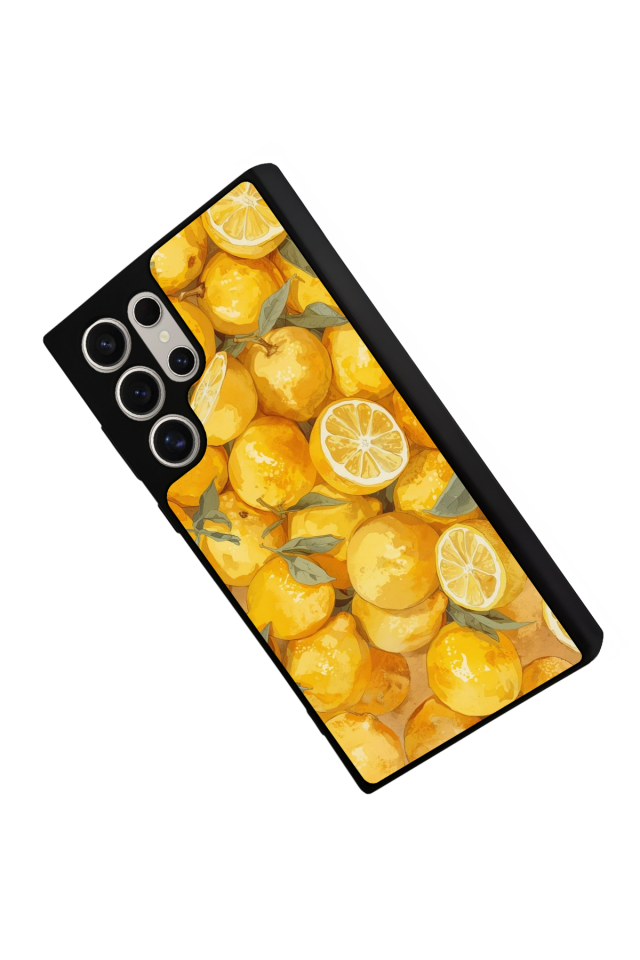 Samsung Galaxy S23 Ultra Uyumlu Limon Tasarımlı Glossy Premium Kılıf