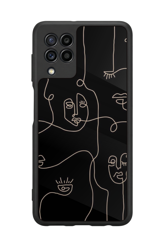 Samsung Galaxy M22 Uyumlu Line Art Tasarımlı Glossy Premium Kılıf