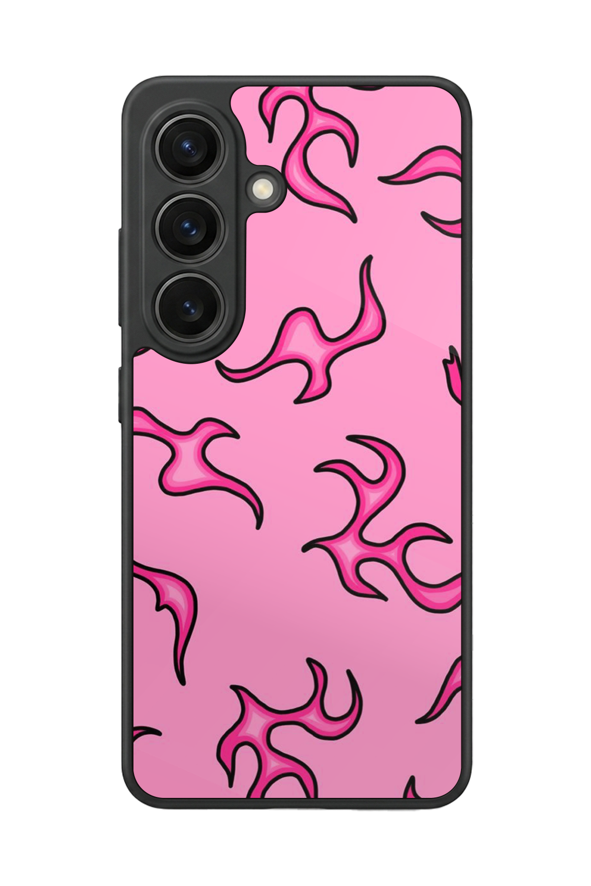 Samsung Galaxy S26 Uyumlu Retro Flame Patterns Tasarımlı Glossy Premium Kılıf