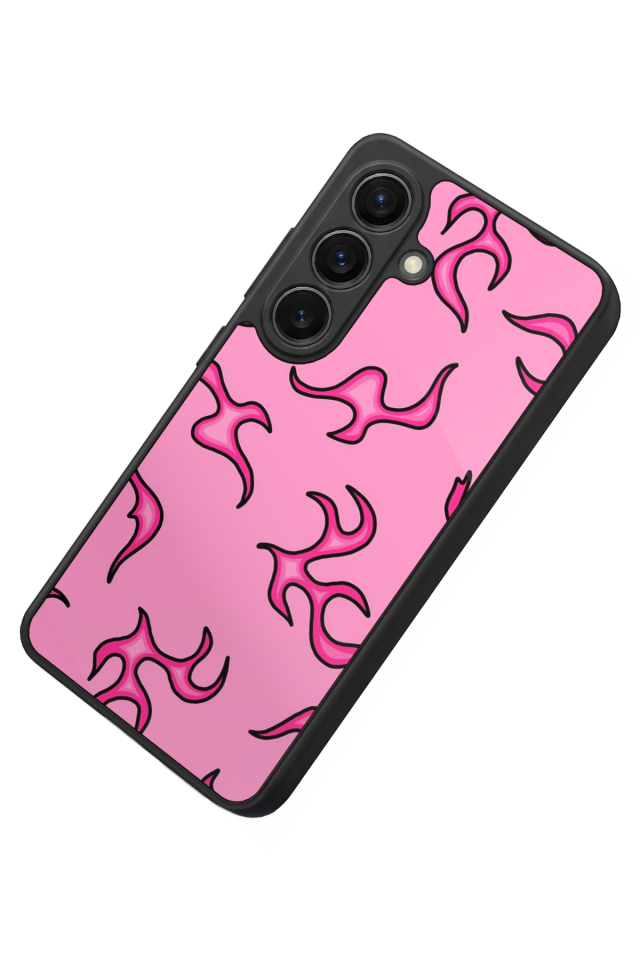 Samsung Galaxy S26 Uyumlu Retro Flame Patterns Tasarımlı Glossy Premium Kılıf