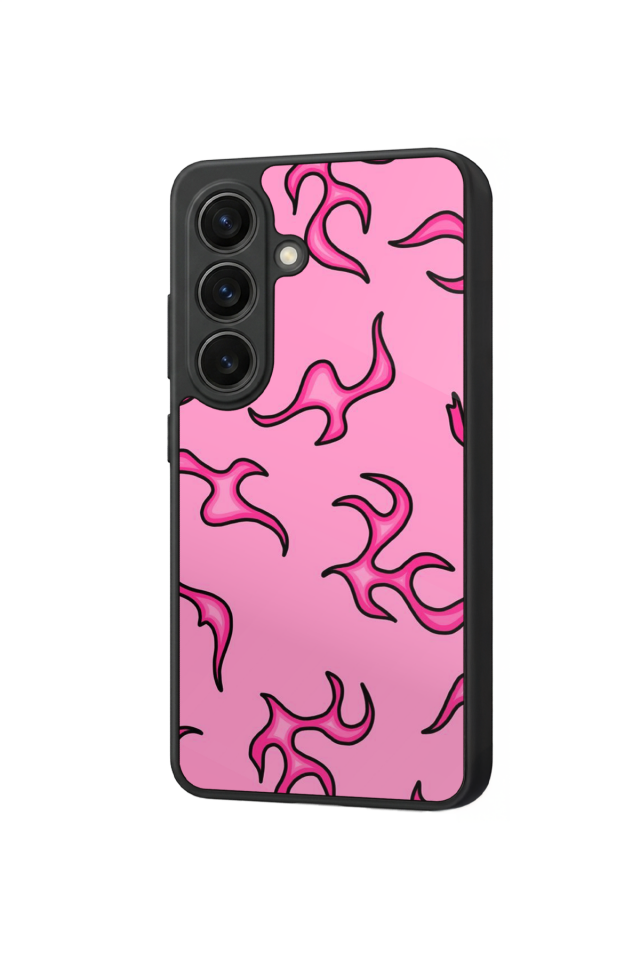 Samsung Galaxy S26 Uyumlu Retro Flame Patterns Tasarımlı Glossy Premium Kılıf