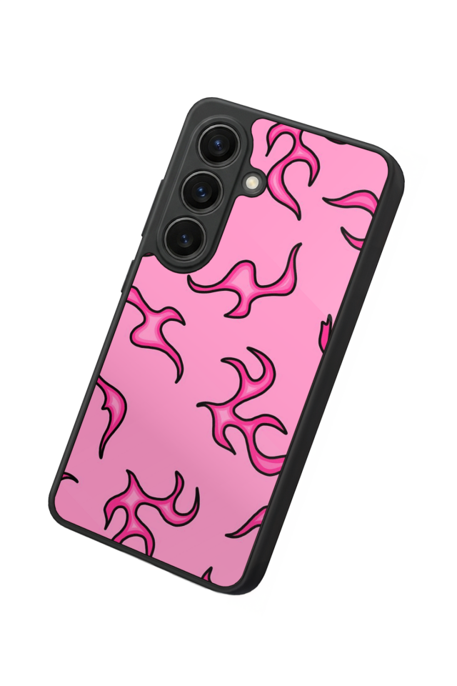 Samsung Galaxy S26 Uyumlu Retro Flame Patterns Tasarımlı Glossy Premium Kılıf