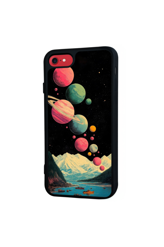 iPhone 8 Uyumlu Uzay Tasarımlı Glossy Premium Kılıf