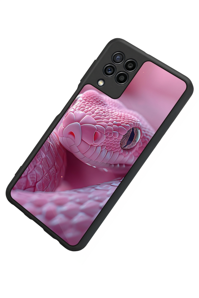 Samsung Galaxy M32 Uyumlu Yılan Tasarımlı Glossy Premium Kılıf