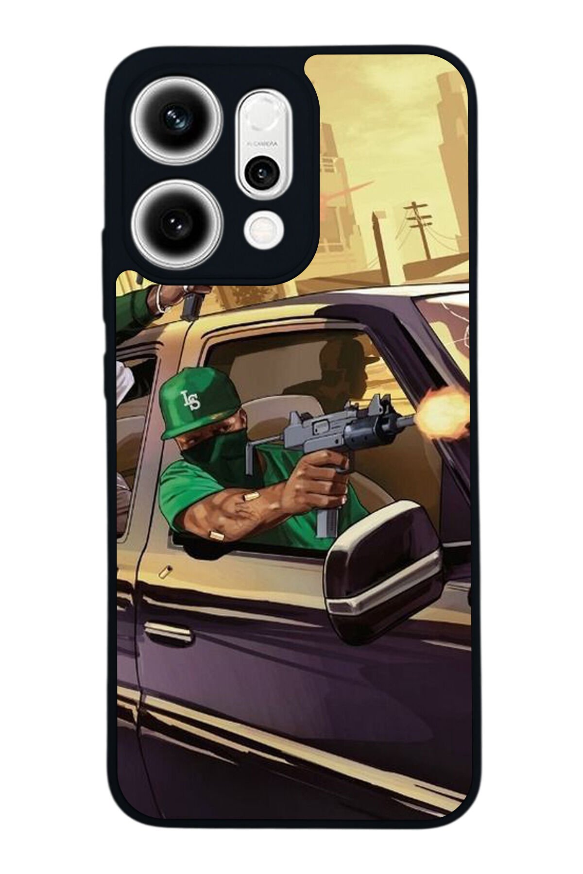 Oppo Reno 14 Uyumlu GTA Tasarımlı Glossy Premium Kılıf