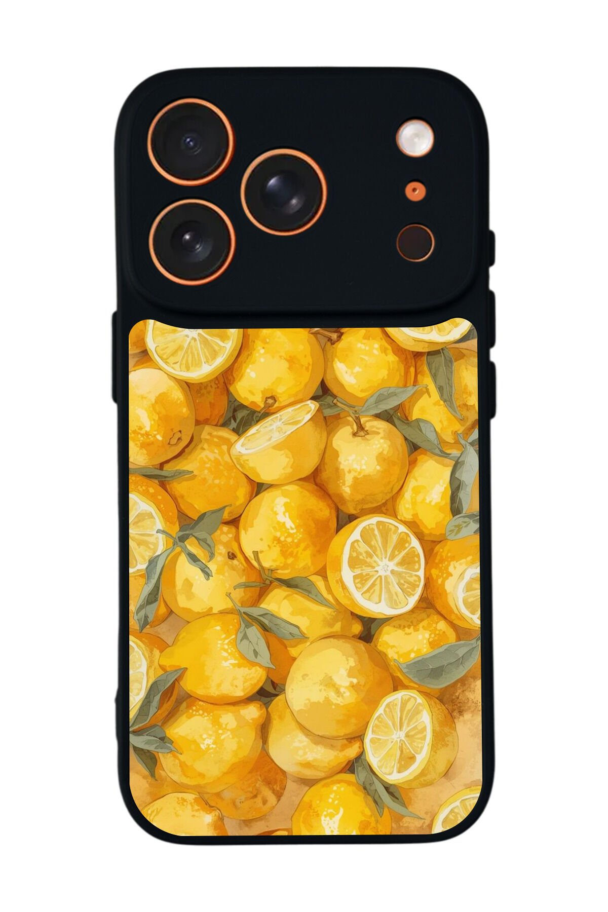 iPhone 17 Pro Uyumlu Limon Tasarımlı Glossy Premium Kılıf