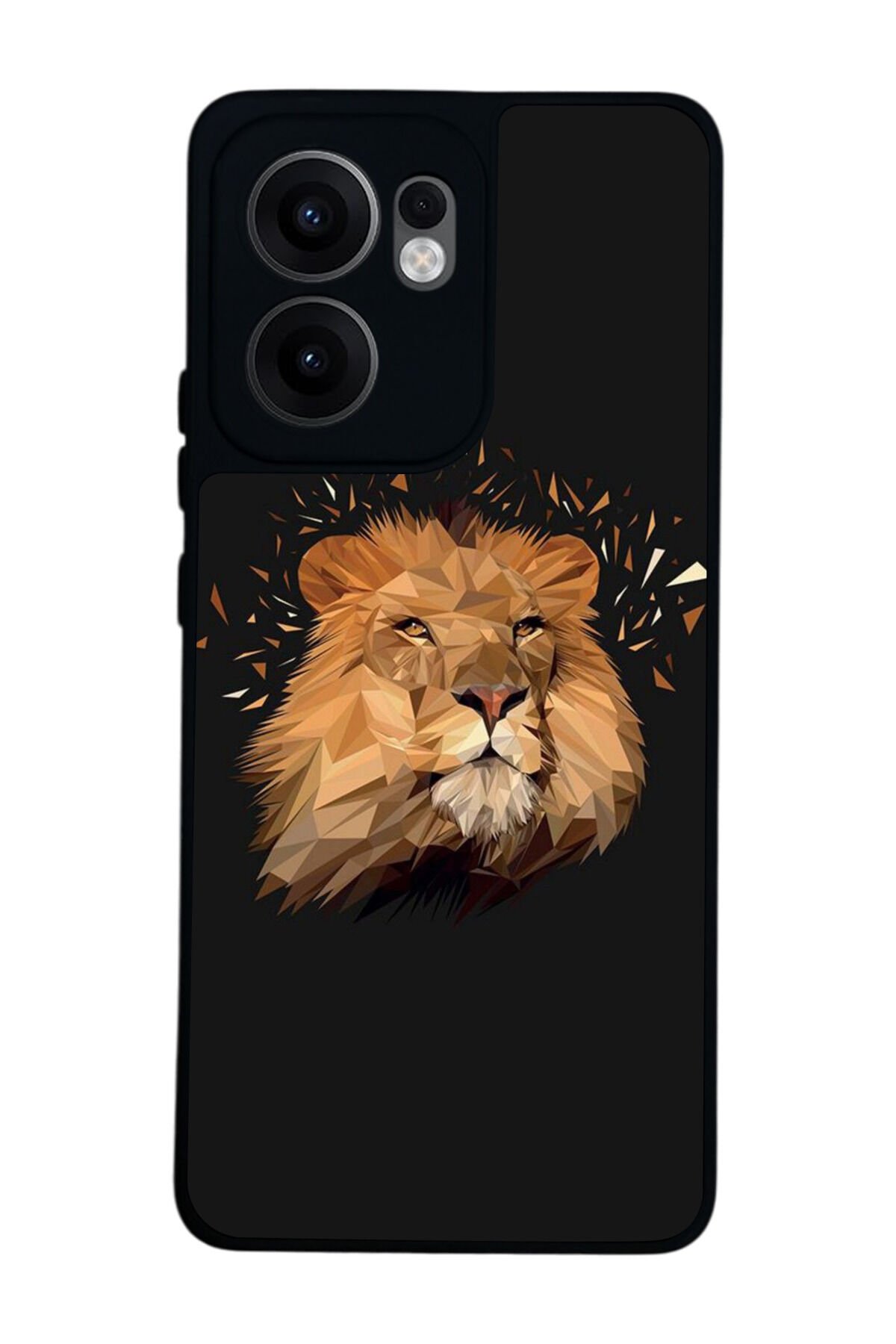 Oppo Reno 13F Uyumlu Aslan Tasarımlı Glossy Premium Kılıf