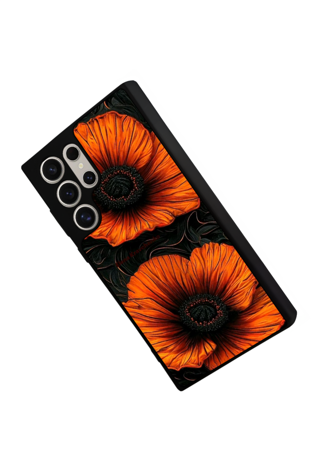 Samsung Galaxy S22 Ultra Uyumlu Botanik Tasarımlı Glossy Premium Kılıf