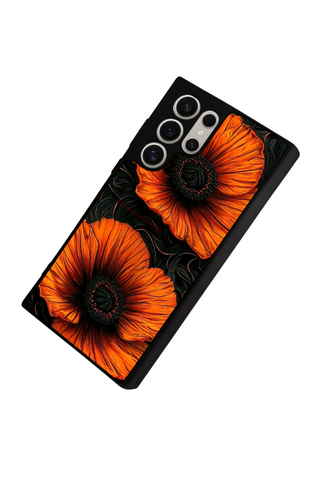 Samsung Galaxy S22 Ultra Uyumlu Botanik Tasarımlı Glossy Premium Kılıf
