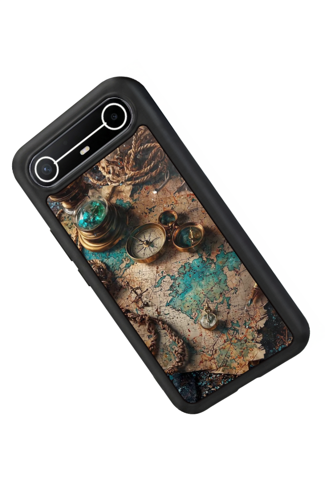 Tecno Spark Slim 5G Uyumlu Harita Tasarımlı Glossy Premium Kılıf