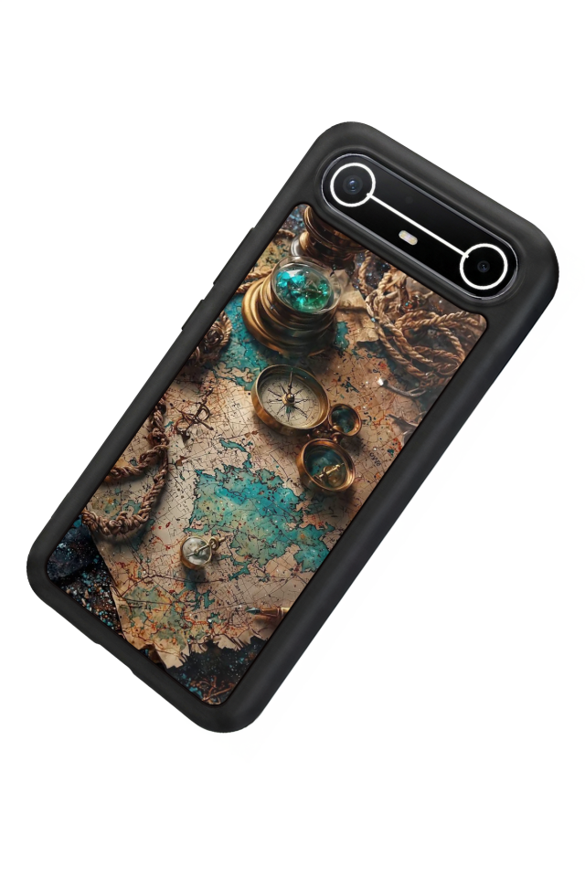 Tecno Spark Slim 5G Uyumlu Harita Tasarımlı Glossy Premium Kılıf