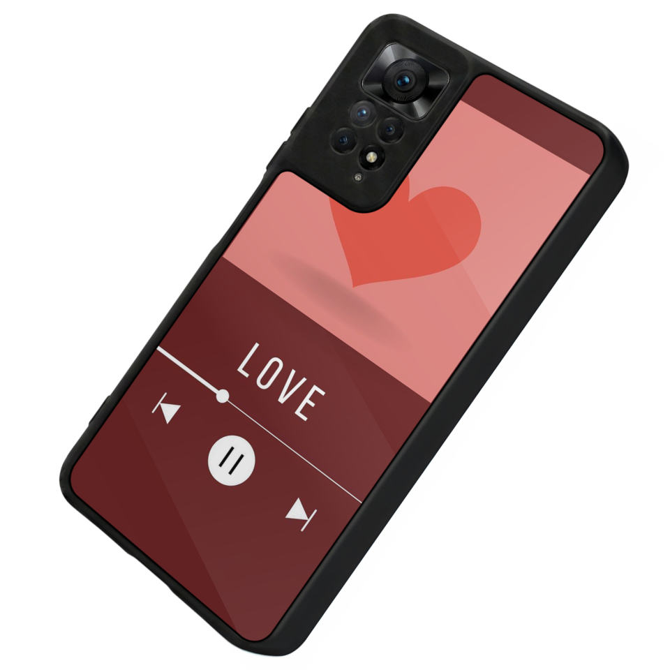 Xiaomi Redmi Note 12 Pro Uyumlu Kalp Love Tasarımlı Glossy Premium Kılıf