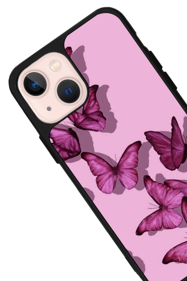 iPhone 14 Plus Uyumlu Kelebek Tasarımlı Glossy Premium Kılıf