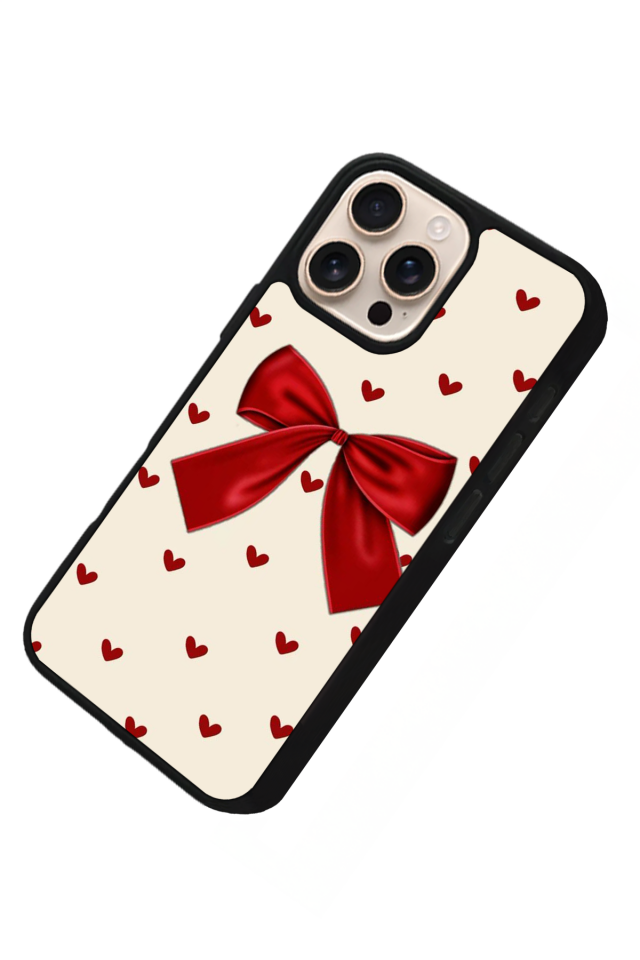 iPhone 15 Pro Uyumlu Kurdele Tasarımlı Glossy Premium Kılıf