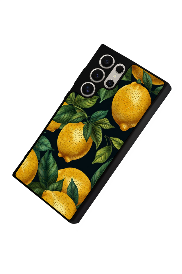 Samsung Galaxy S23 Ultra Uyumlu Limon Tasarımlı Glossy Premium Kılıf