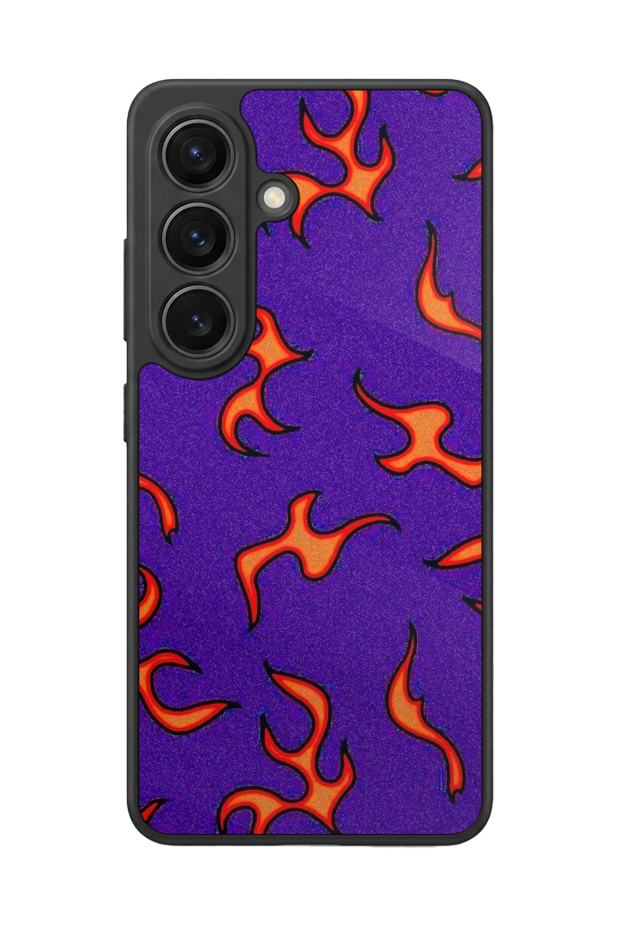 Samsung Galaxy S26 Uyumlu Retro Flame Patterns Tasarımlı Glossy Premium Kılıf
