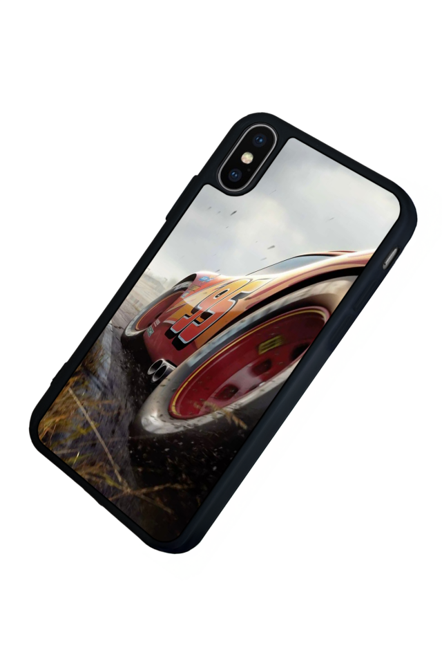 iPhone X/ XS Uyumlu Şimsek McQueen Tasarımlı Glossy Premium Kılıf