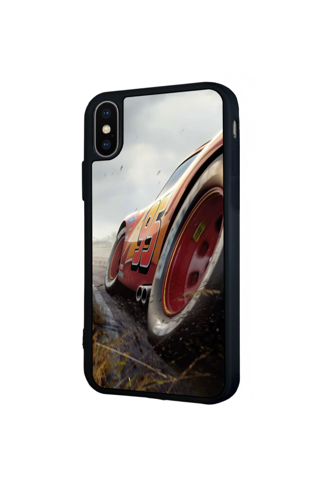 iPhone X/ XS Uyumlu Şimsek McQueen Tasarımlı Glossy Premium Kılıf