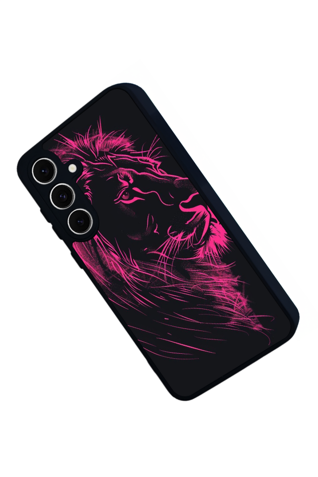 Samsung Galaxy S24 FE Uyumlu Aslan Tasarımlı Glossy Premium Kılıf
