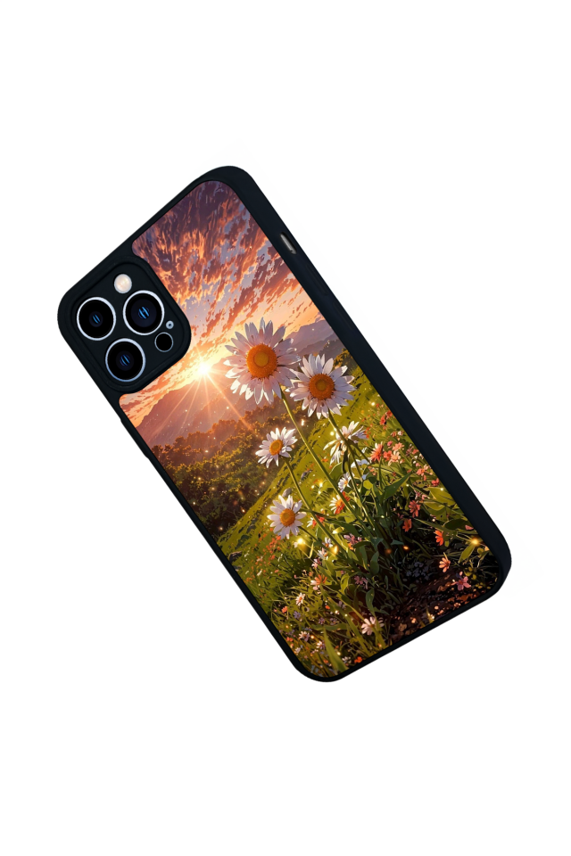 iPhone 12 Pro Max Uyumlu Cicek Tasarımlı Glossy Premium Kılıf