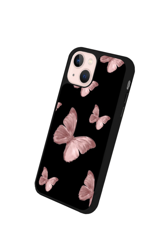 iPhone 14 Plus Uyumlu Kelebek Tasarımlı Glossy Premium Kılıf