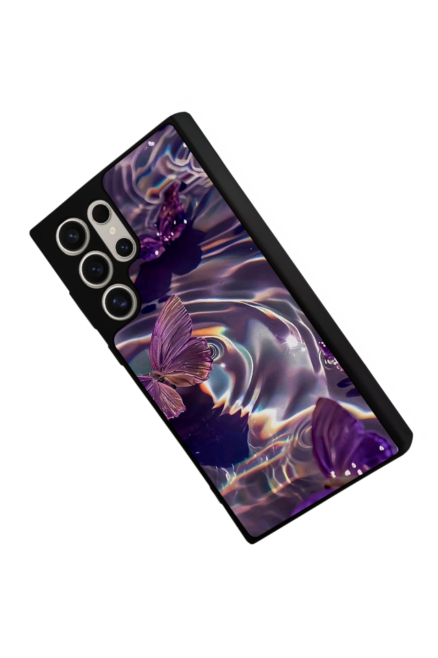 Samsung Galaxy S24 Ultra Uyumlu Kelebek Tasarımlı Glossy Premium Kılıf