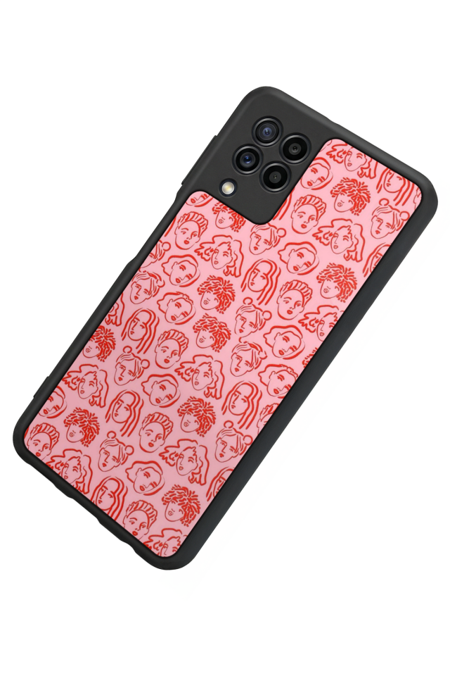 Samsung Galaxy M22 Uyumlu Line Art Tasarımlı Glossy Premium Kılıf