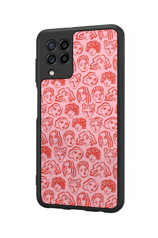 Samsung Galaxy M22 Uyumlu Line Art Tasarımlı Glossy Premium Kılıf