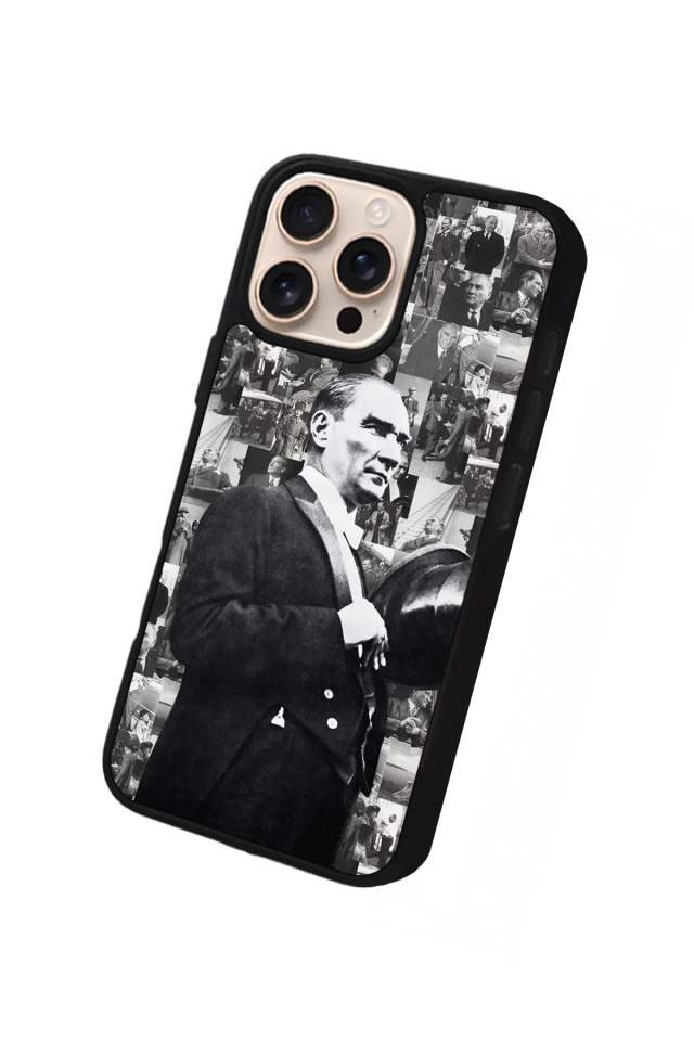 iPhone 16 Pro Max Uyumlu Mustafa Kemal Ataturk Tasarımlı Glossy Premium Kılıf