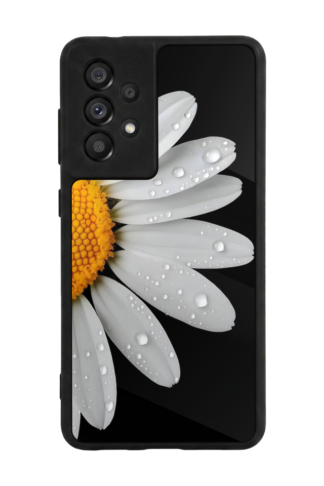 Samsung Galaxy A73 Uyumlu Papatya Tasarımlı Glossy Premium Kılıf
