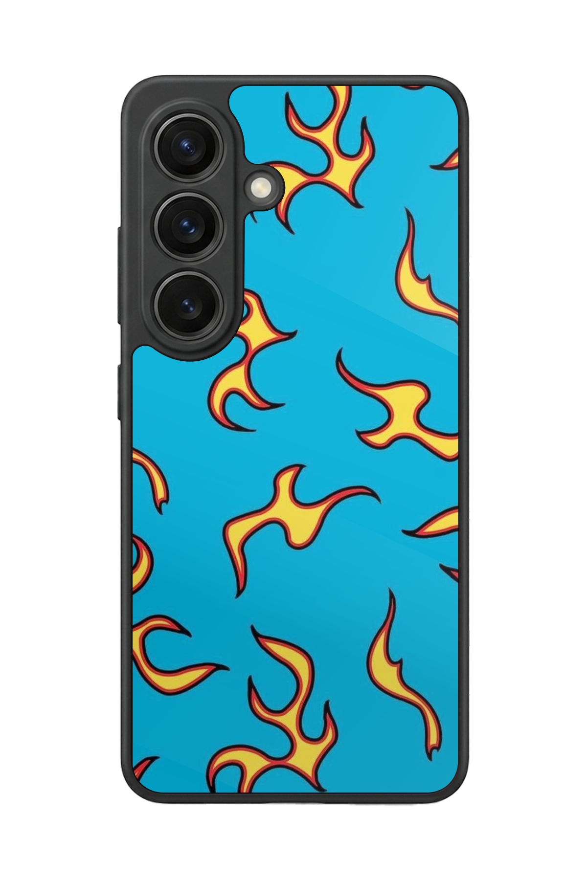 Samsung Galaxy S26 Uyumlu Retro Flame Patterns Tasarımlı Glossy Premium Kılıf
