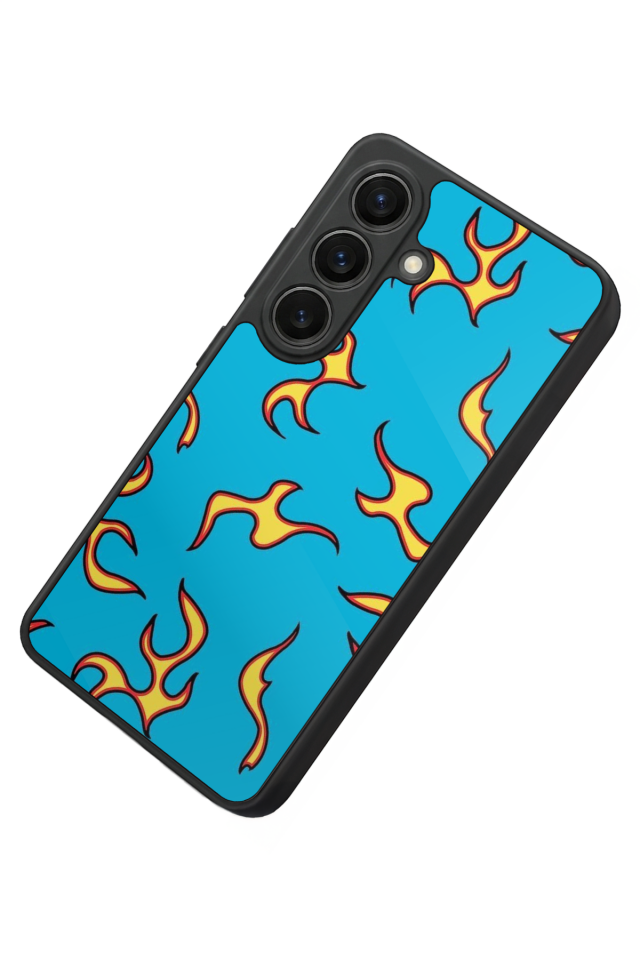 Samsung Galaxy S26 Uyumlu Retro Flame Patterns Tasarımlı Glossy Premium Kılıf