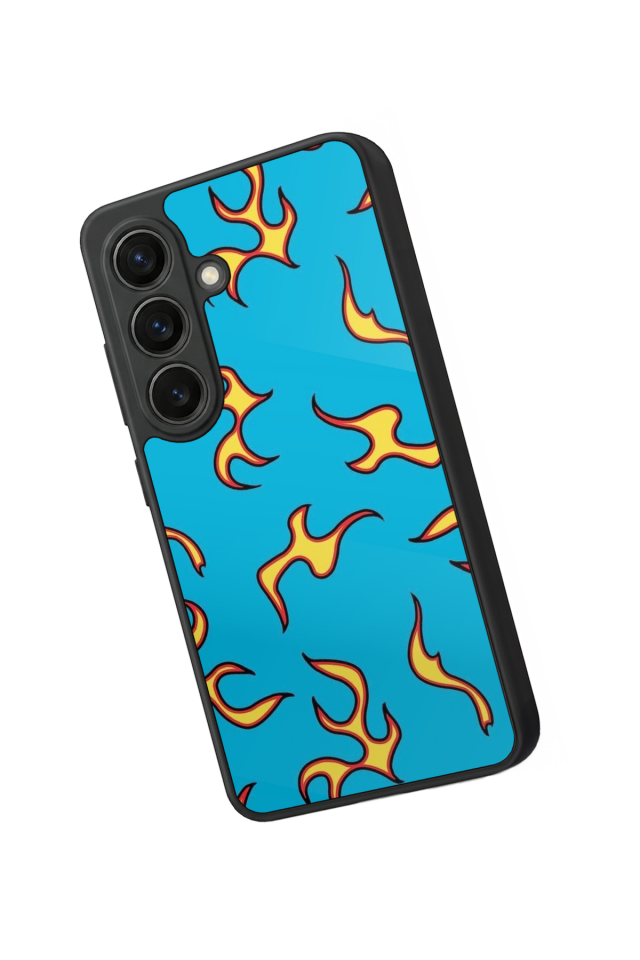 Samsung Galaxy S26 Uyumlu Retro Flame Patterns Tasarımlı Glossy Premium Kılıf