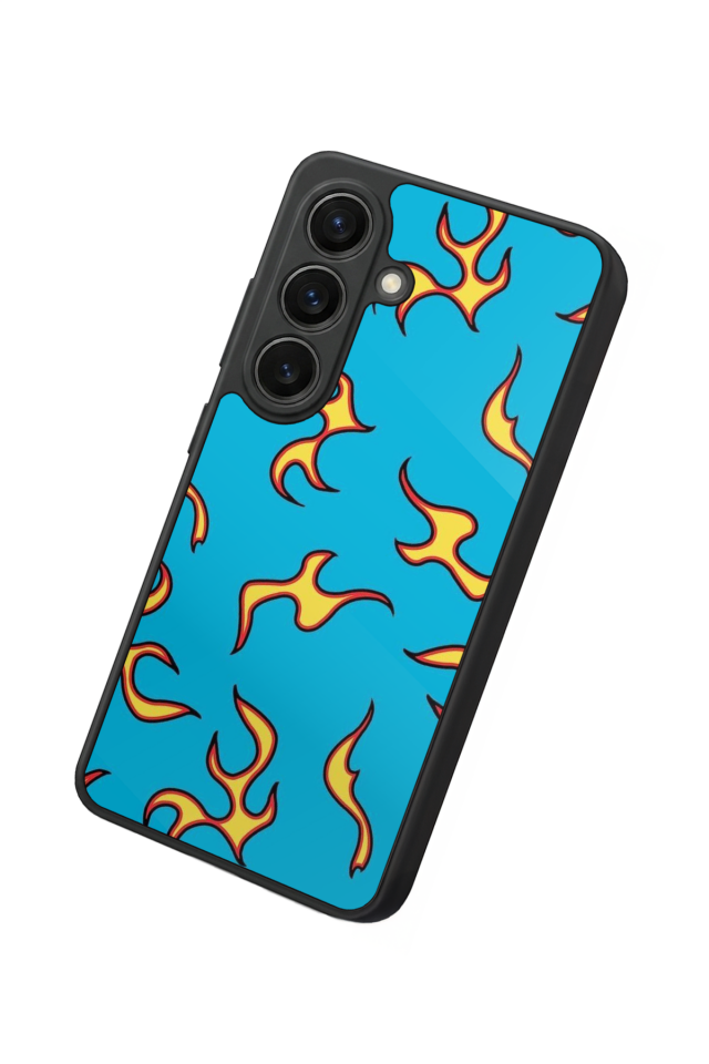 Samsung Galaxy S26 Uyumlu Retro Flame Patterns Tasarımlı Glossy Premium Kılıf