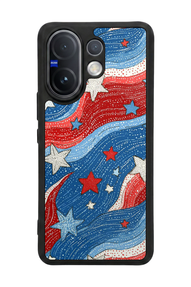Vivo V60 Uyumlu Retro Yildizlar Tasarımlı Glossy Premium Kılıf