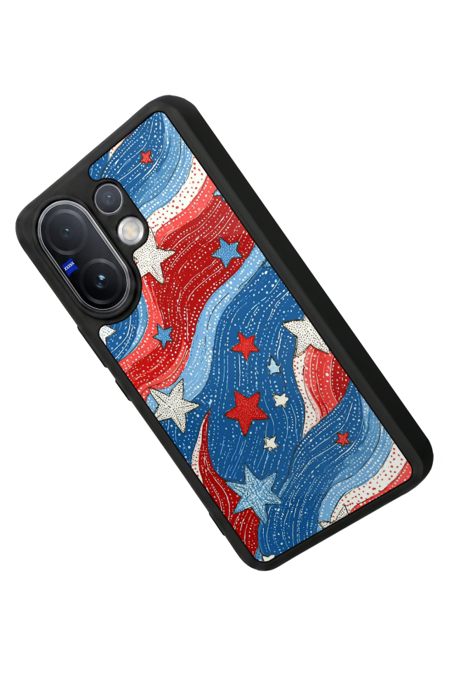 Vivo V60 Uyumlu Retro Yildizlar Tasarımlı Glossy Premium Kılıf