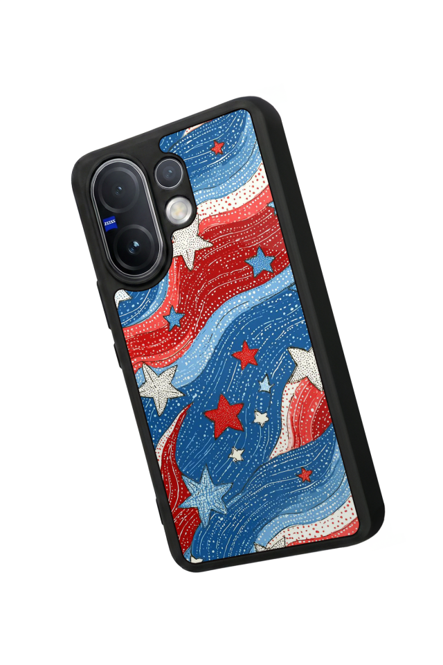 Vivo V60 Uyumlu Retro Yildizlar Tasarımlı Glossy Premium Kılıf