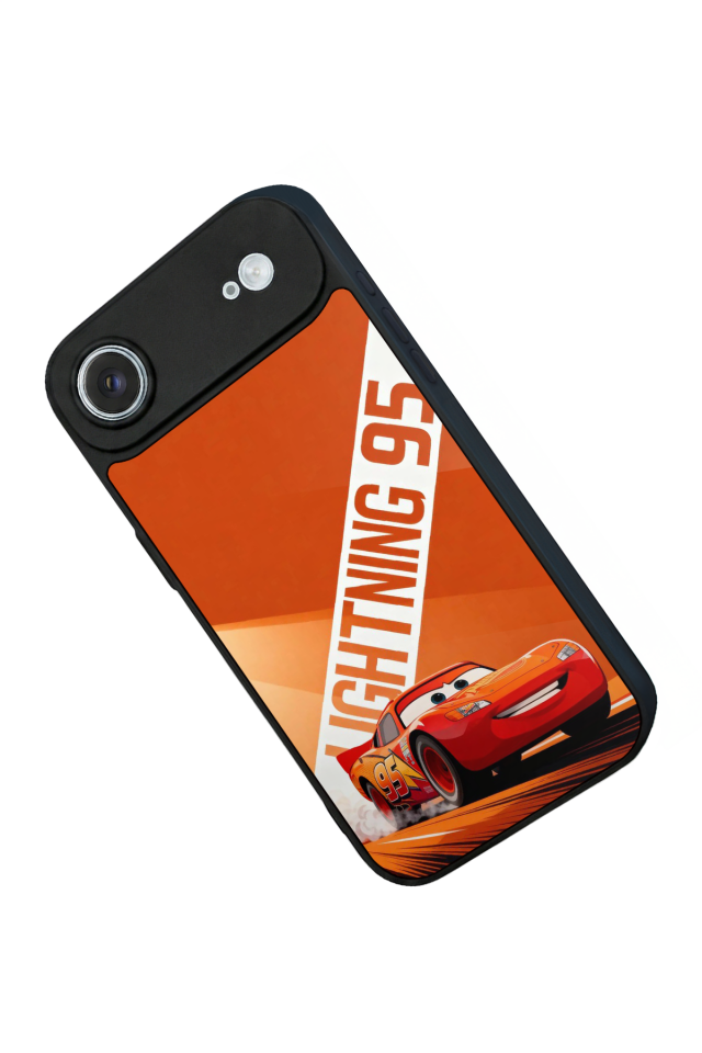 iPhone 17 Air Uyumlu Şimsek McQueen Tasarımlı Glossy Premium Kılıf