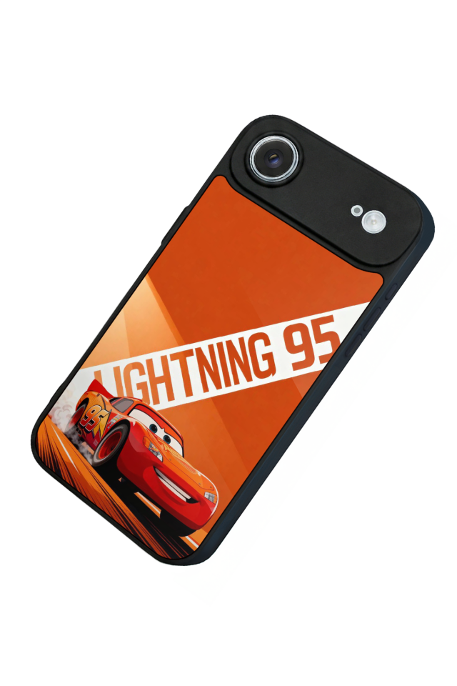 iPhone 17 Air Uyumlu Şimsek McQueen Tasarımlı Glossy Premium Kılıf