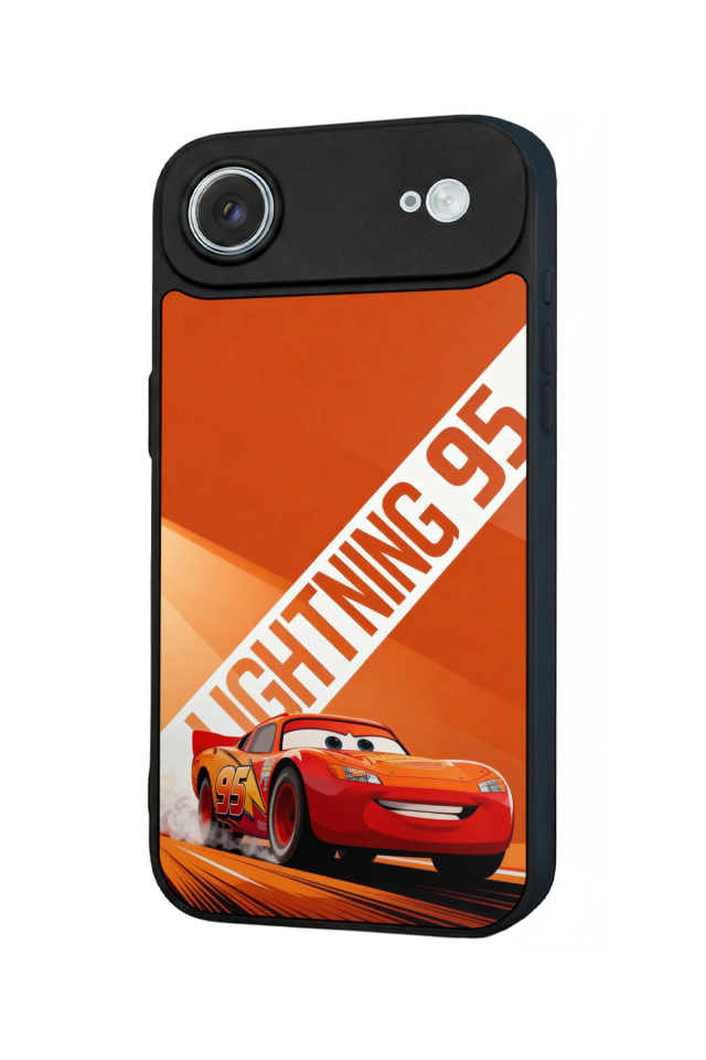 iPhone 17 Air Uyumlu Şimsek McQueen Tasarımlı Glossy Premium Kılıf