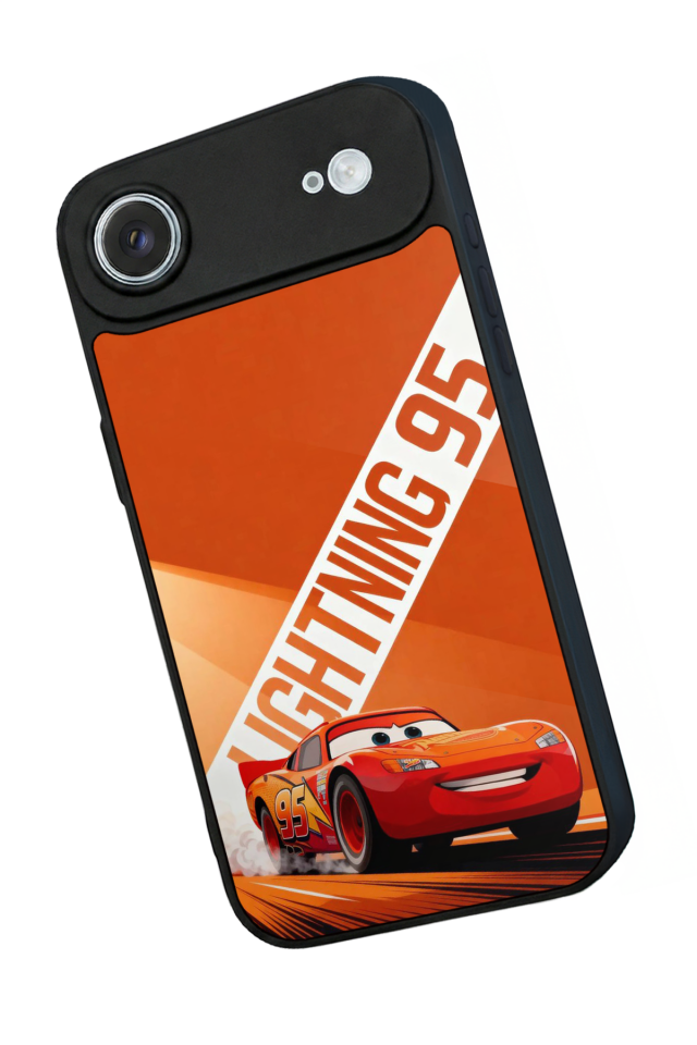 iPhone 17 Air Uyumlu Şimsek McQueen Tasarımlı Glossy Premium Kılıf