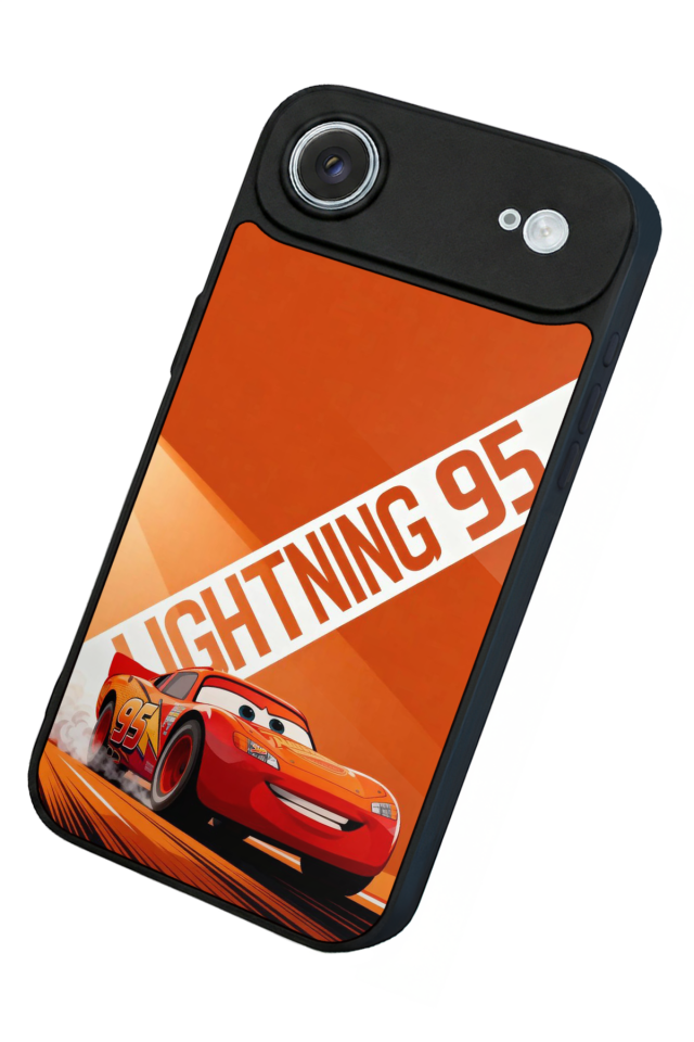 iPhone 17 Air Uyumlu Şimsek McQueen Tasarımlı Glossy Premium Kılıf