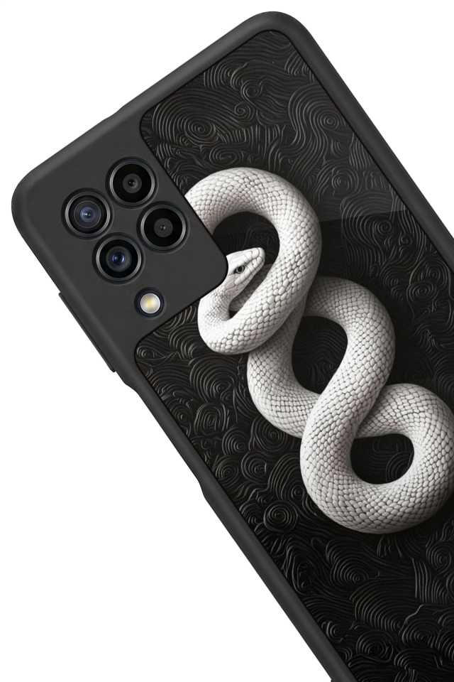Samsung Galaxy M32 Uyumlu Yılan Tasarımlı Glossy Premium Kılıf