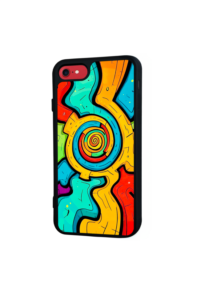 iPhone SE Uyumlu Abstract Tasarımlı Glossy Premium Kılıf