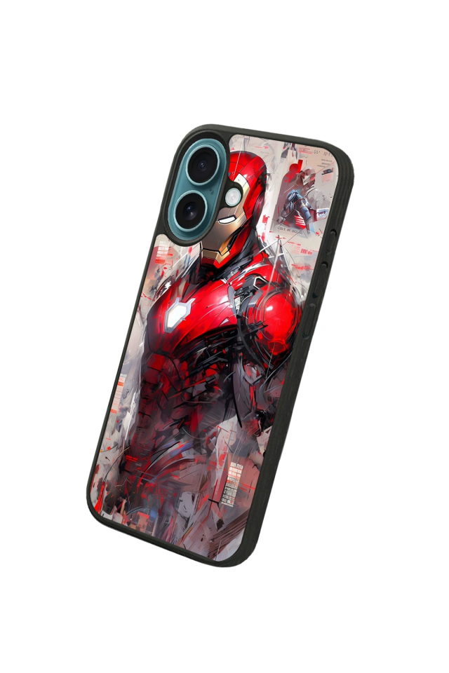 iPhone 16 Uyumlu Iron Man ( Demir Adam ) Tasarımlı Glossy Premium Kılıf