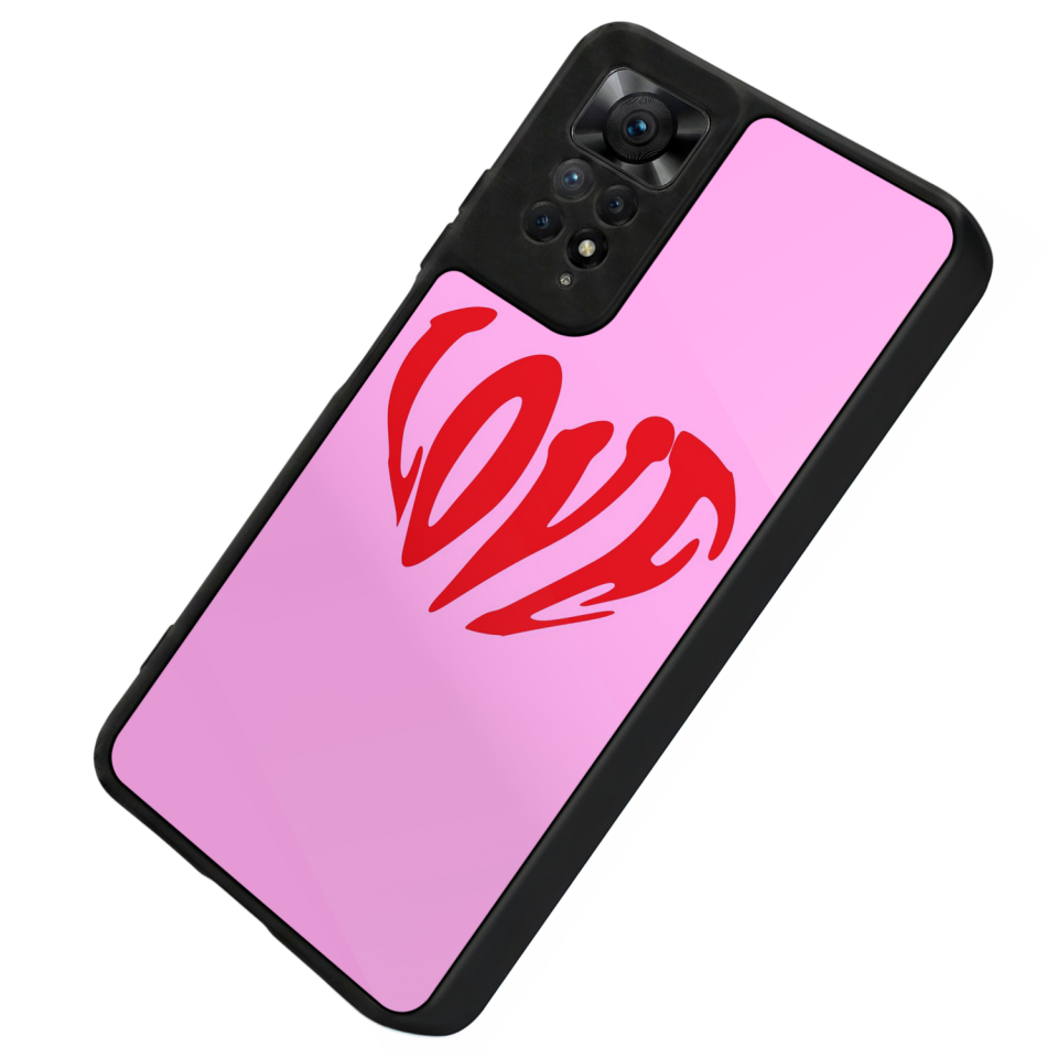 Xiaomi Redmi Note 12 Pro Uyumlu Kalp Love Tasarımlı Glossy Premium Kılıf